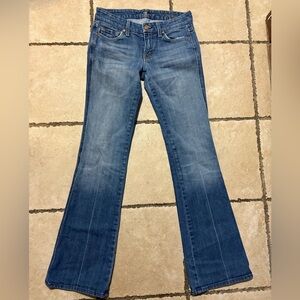 7 For All Mankind Embellished Pocket Bootcut Womens Denim Blue Jeans Size 25